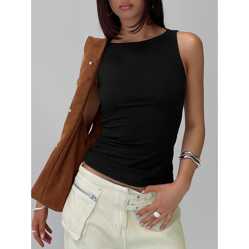 Lose Your Number High Neck Top Black