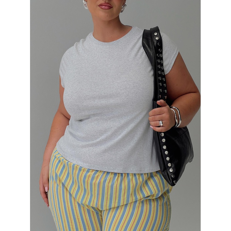 Prestige Longline Baby Tee Grey Curve