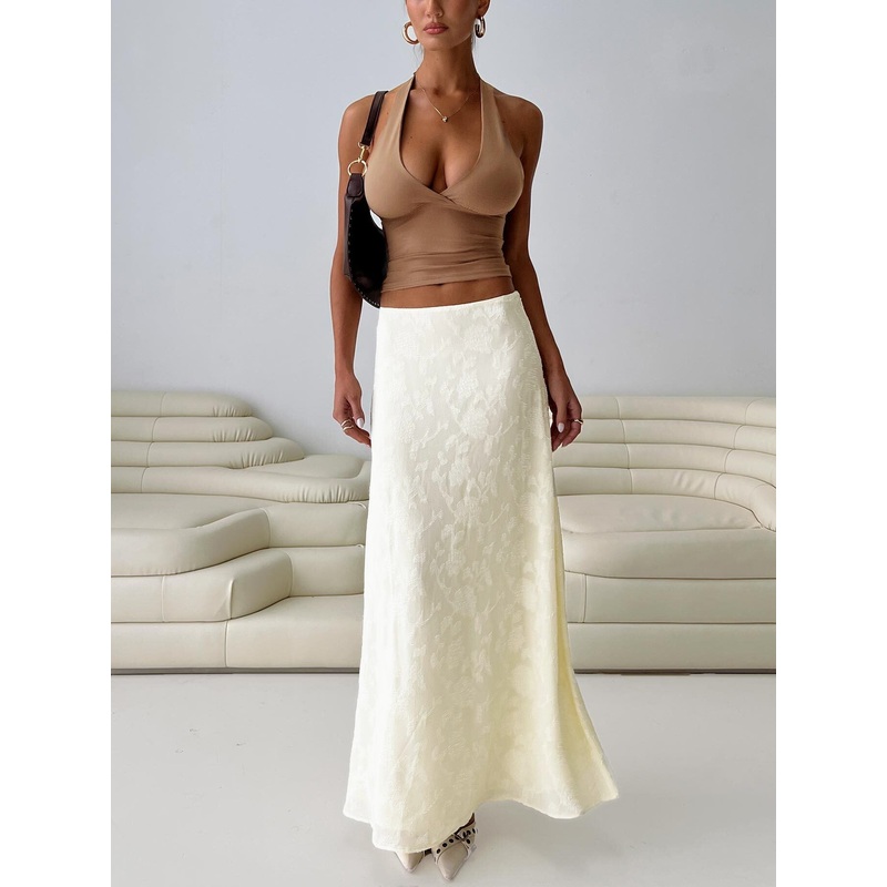 Su Casa Low Waist Maxi Skirt Yellow