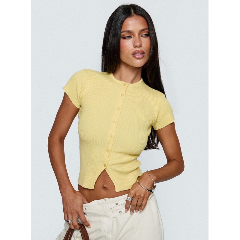 Suzu Knit Top Lemon