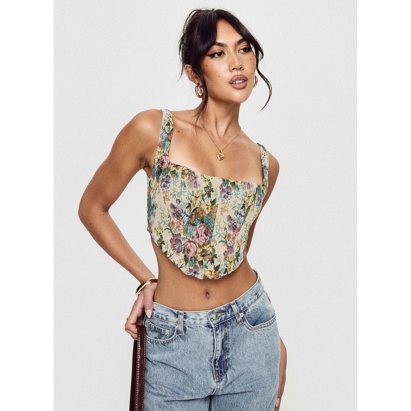 Tender Heart Corset Top Multi