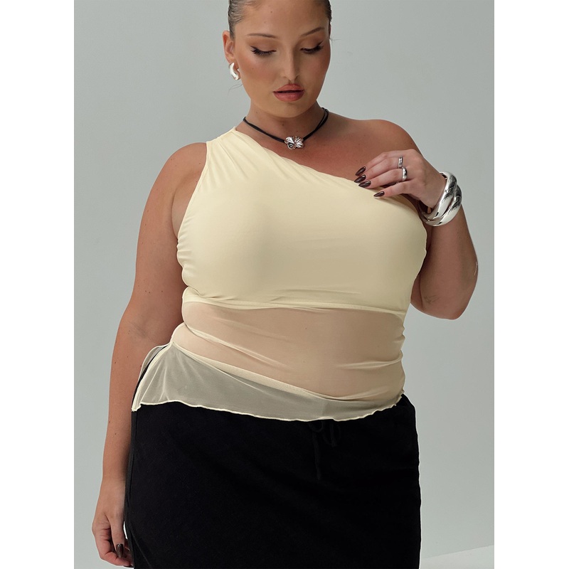 Gilda Asymmetric Top Cream Curve