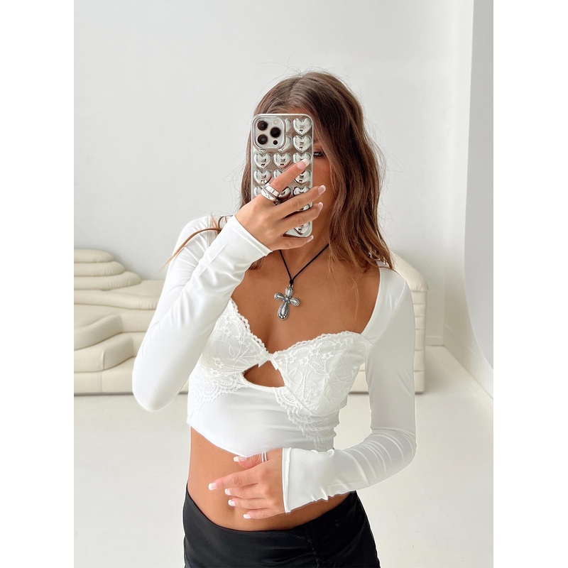 Killian Long Sleeve Top White