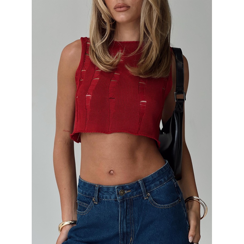 Lexer Knit Top Red