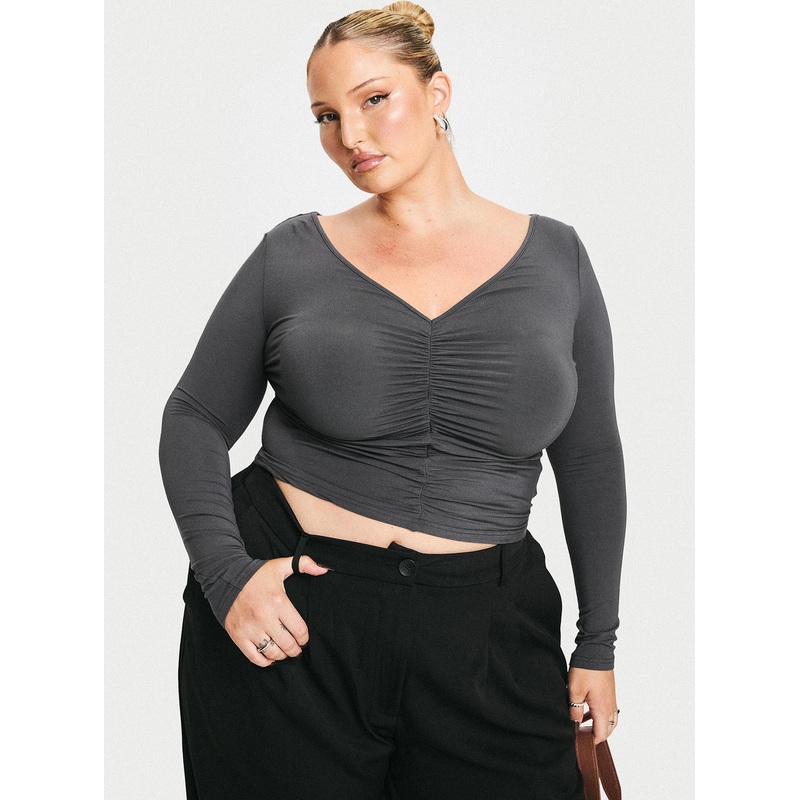 Moylan Long Sleeve Top Grey Curve