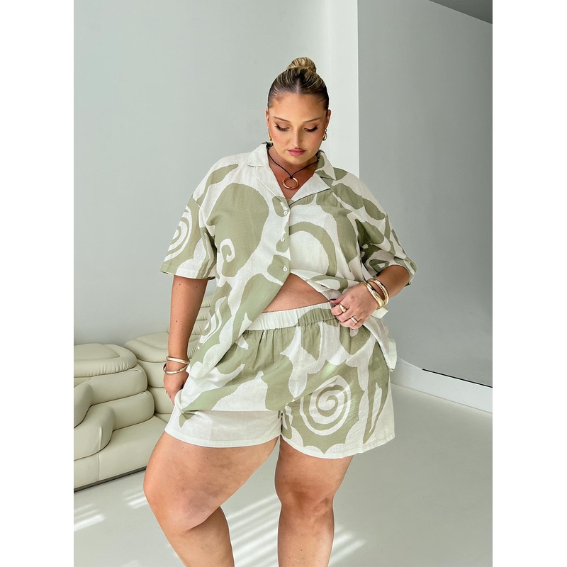 Sea Shorts Green / Cream Curve