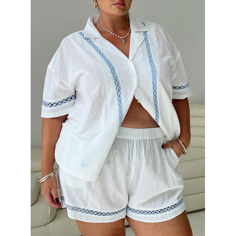 Sun Time Shorts White / Blue Curve