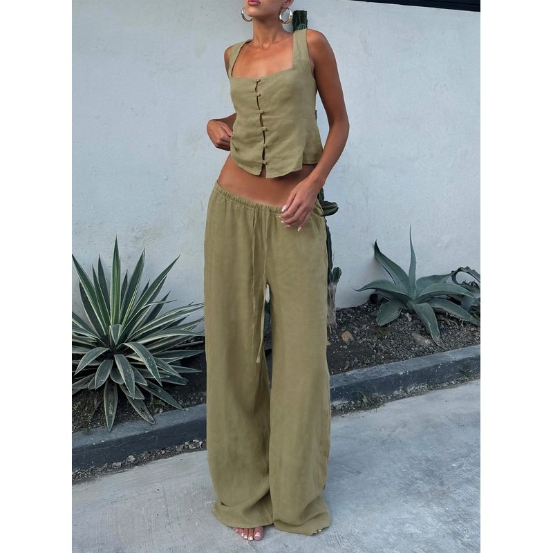 Zodiac Linen Blend Pants Olive