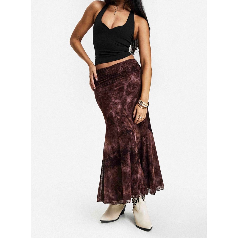 Sanderi Maxi Skirt Brown Multi