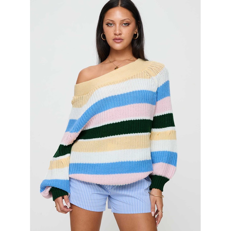 Sevyn Stripe Off The Shoulder Jumper Multi