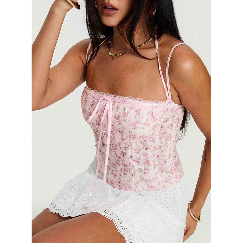 Trynia Top Pink Floral