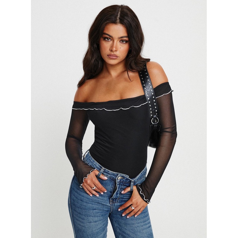 Arsema Off The Shoulder Bodysuit Black