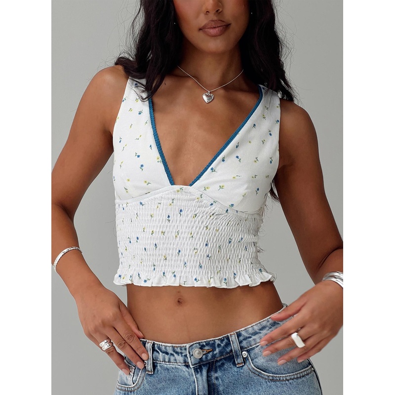 Dainter Top White Floral