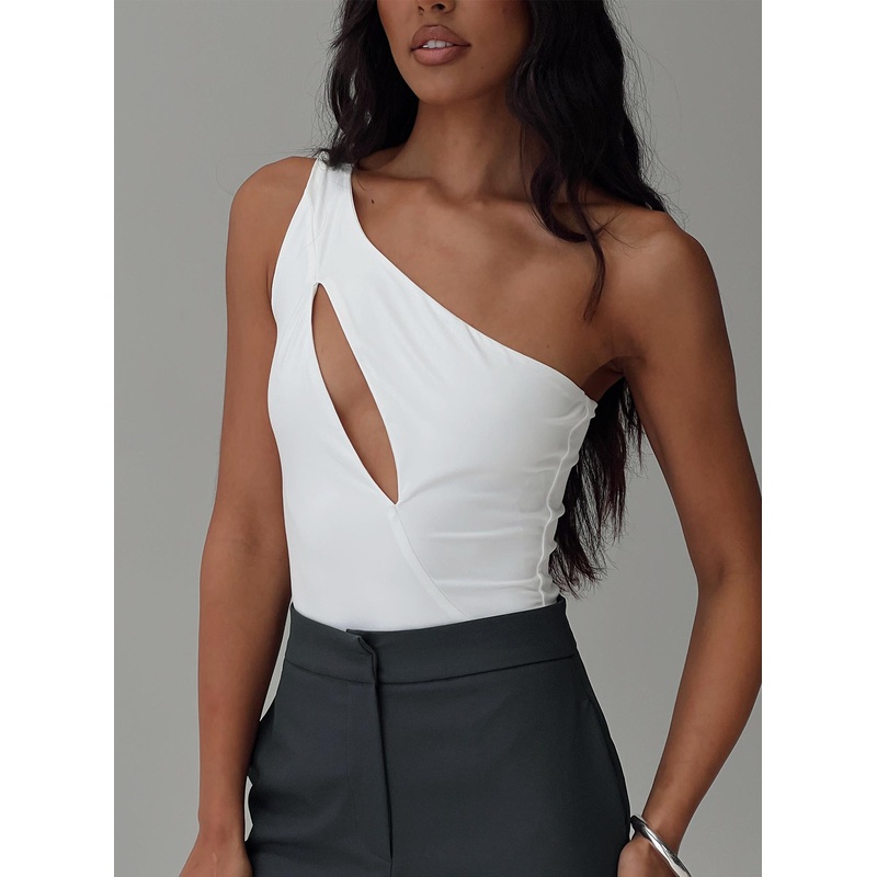 Gravin Cut Out Bodysuit White