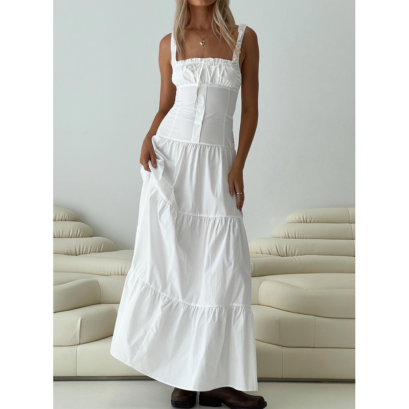 Heart Shaped Maxi Dress White