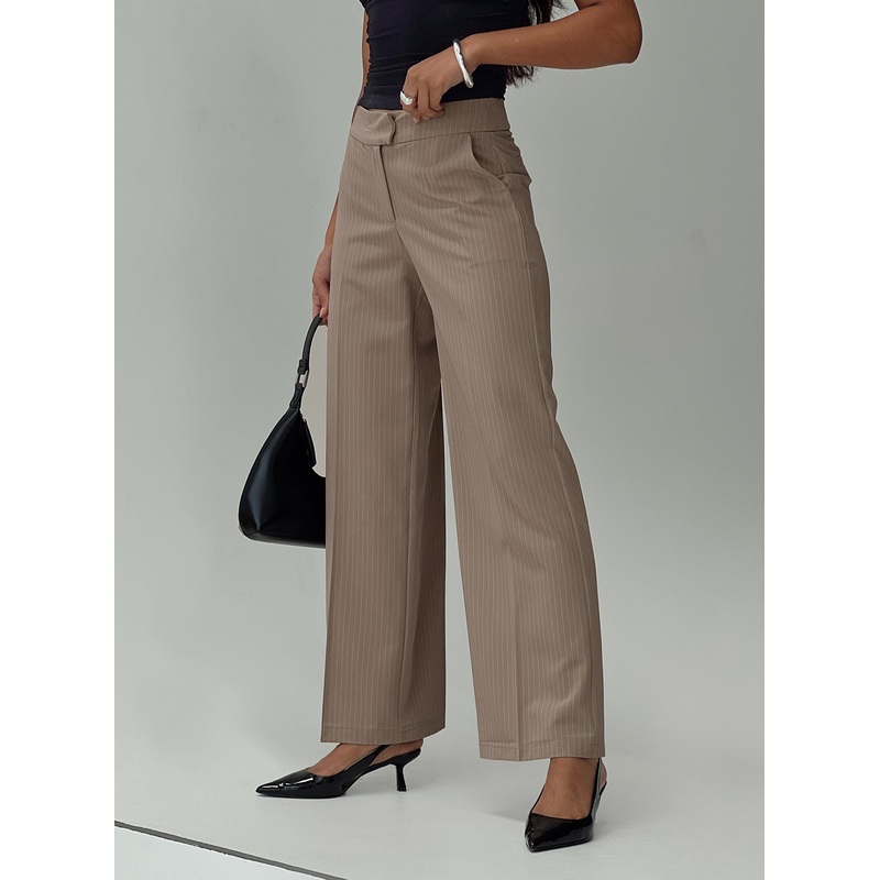Jeller Pinstripe Pants Beige Pinstripe