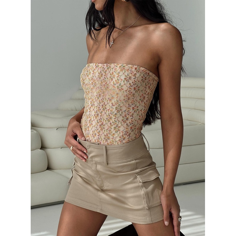 Shimmie Strapless Bodysuit Pink