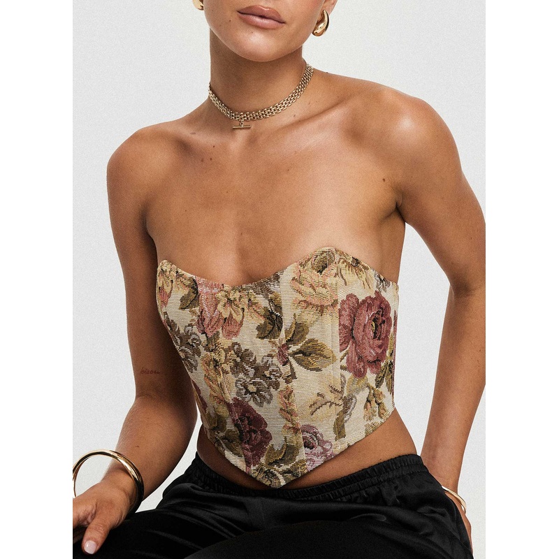 Wilsone Strapless Bustier Top Multi
