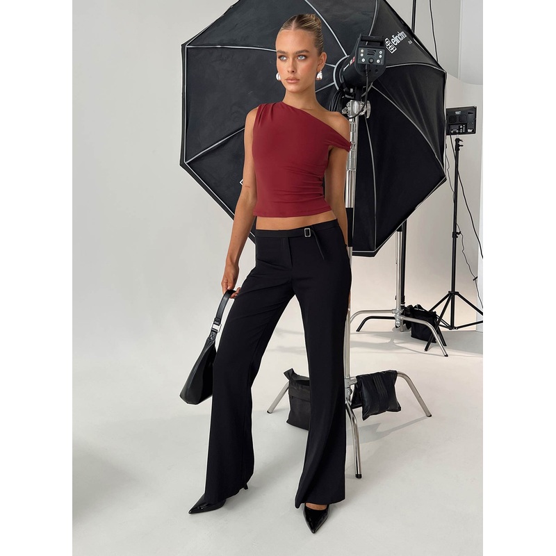 No One Low Waist Pants Black