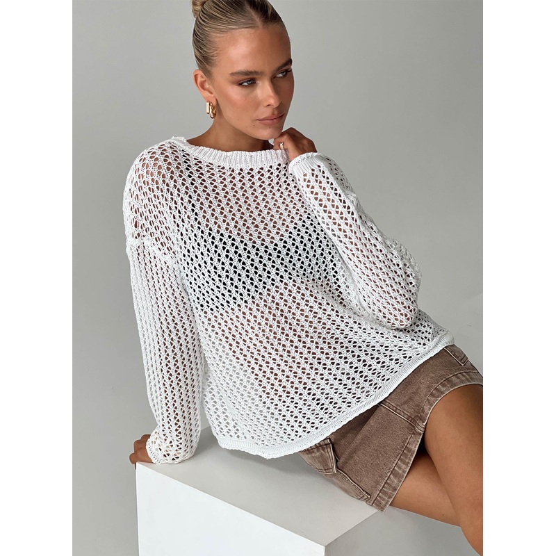 Switch It Up Knit Sweater White