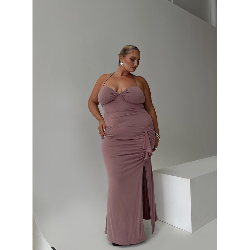 Destinations Maxi Dress Mauve Curve