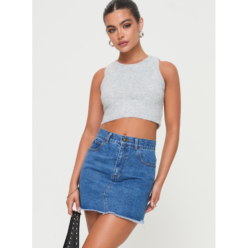 Eren Denim Mini Skirt Mid Wash