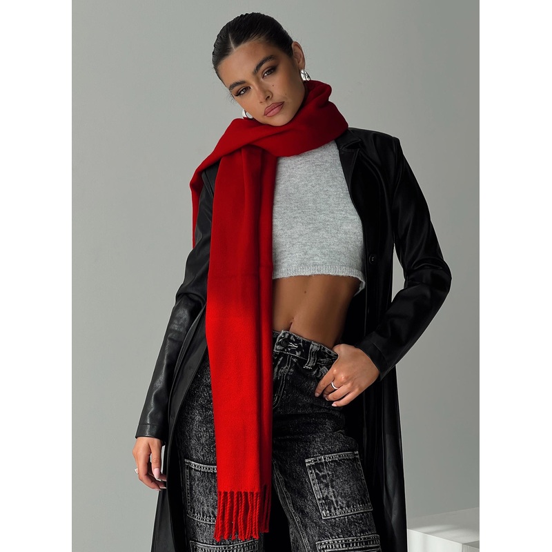 Heavy Hearted Scarf Red