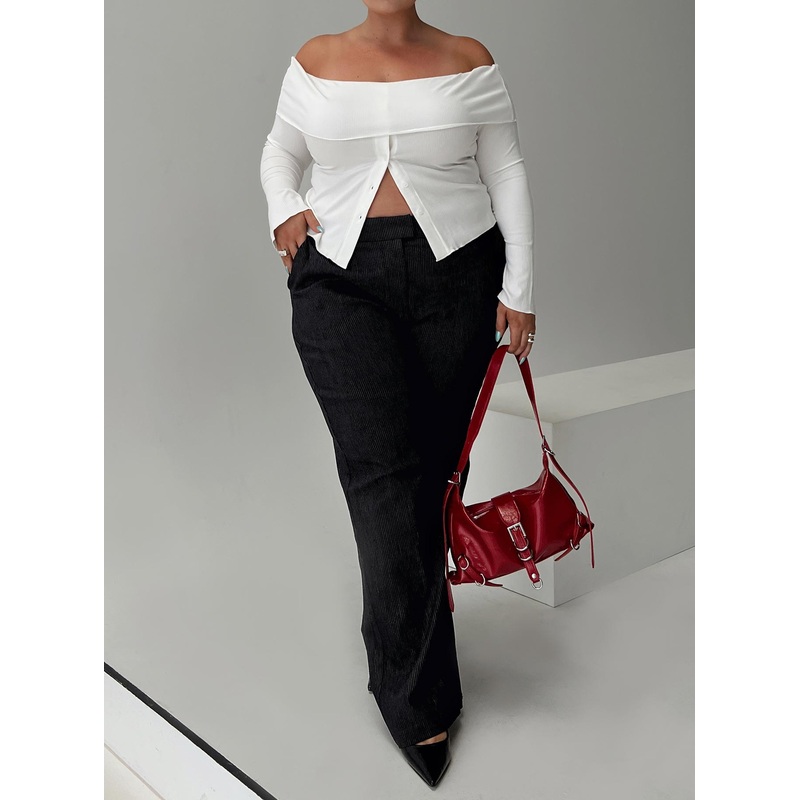 Jeller Pinstripe Pants Black Curve