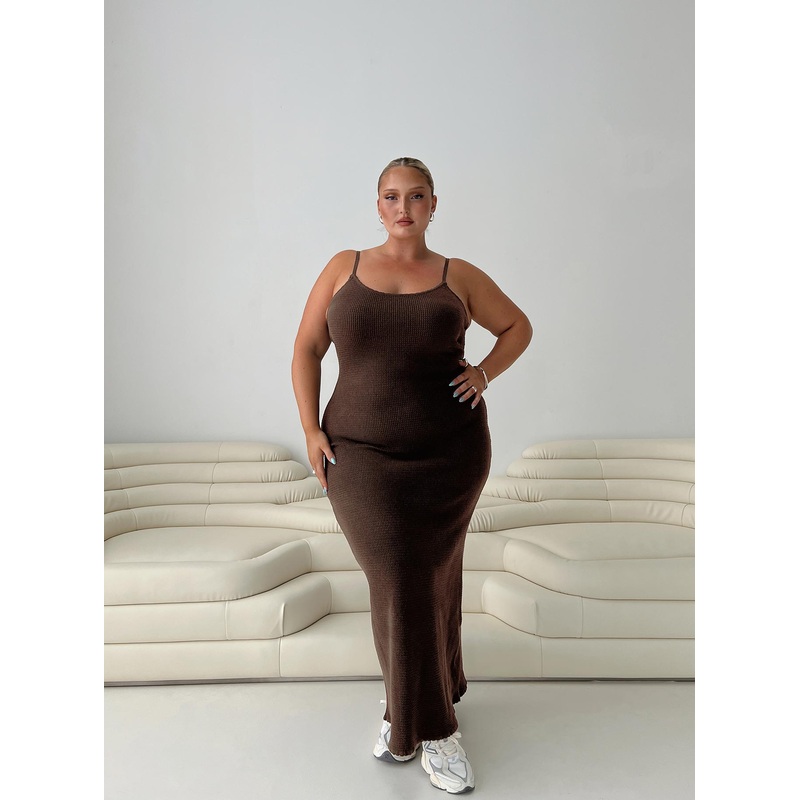 Kattan Maxi Dress Chocolate Curve