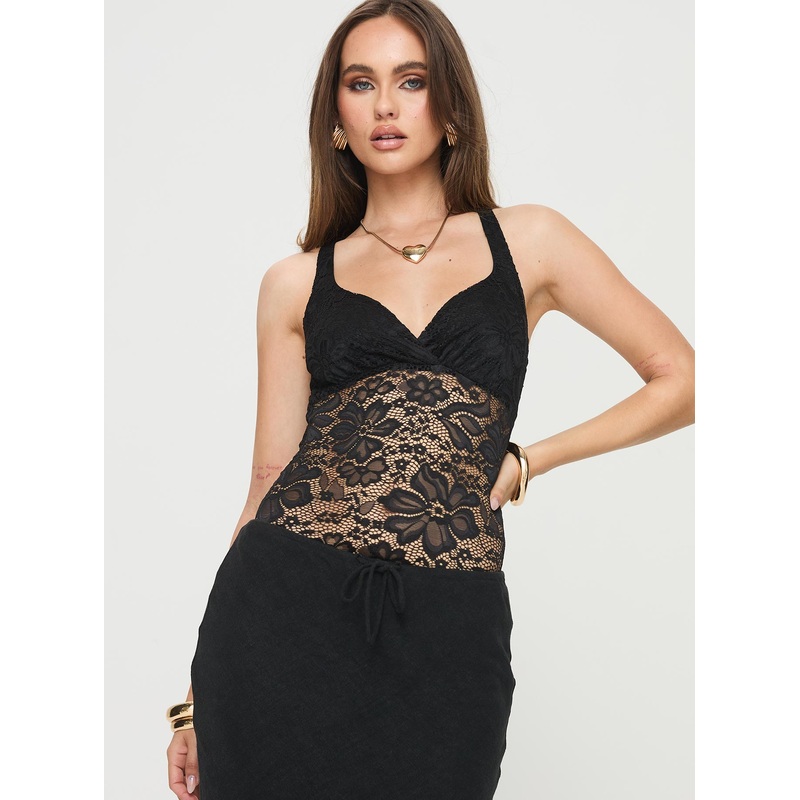 Wandella Lace Bodysuit Black
