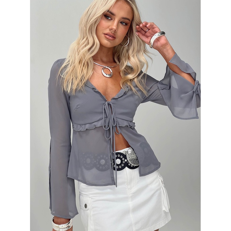 Beech Long Sleeve Top Blue
