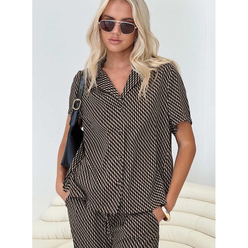 Begonia Shirt Beige / Black