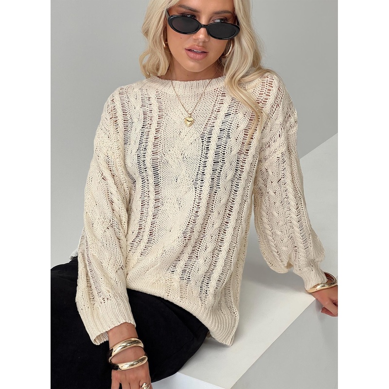 Chamomile Knit Sweater Cream