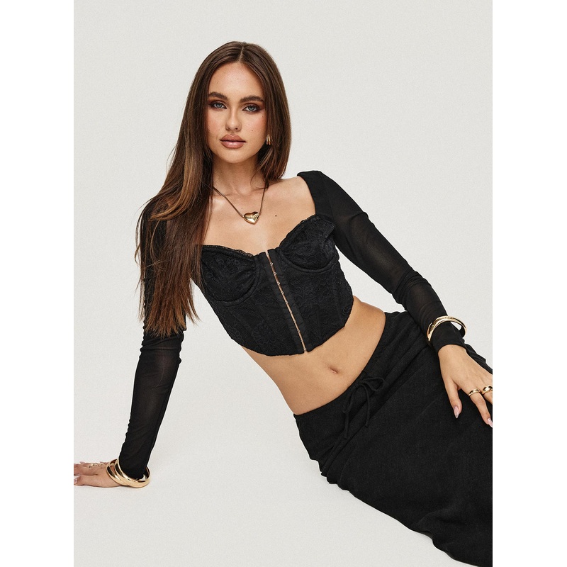 Enoch Long Sleeve Top Black