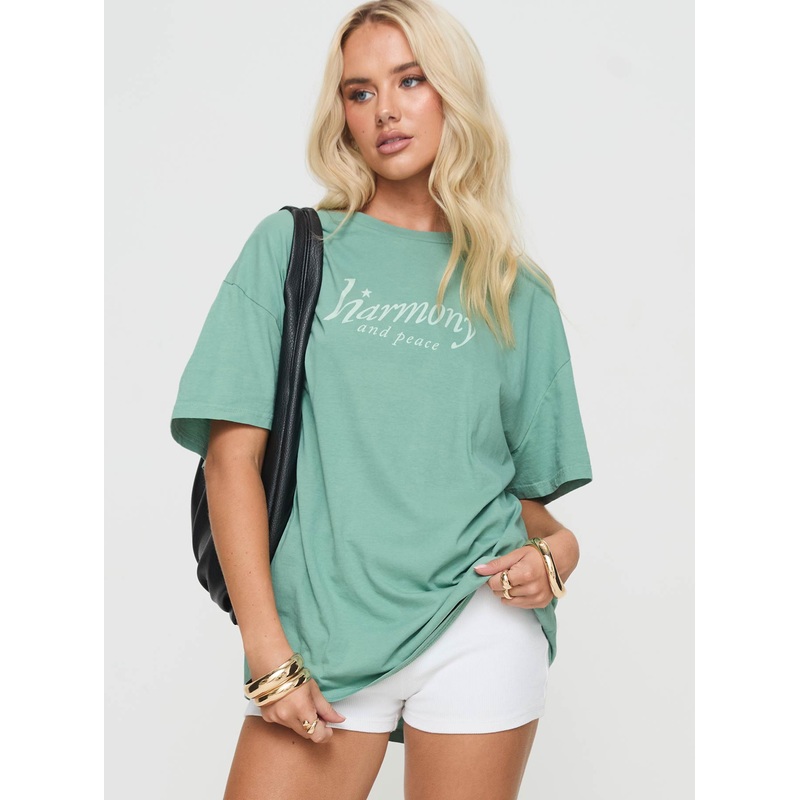 In Harmony Oversized Tee Green