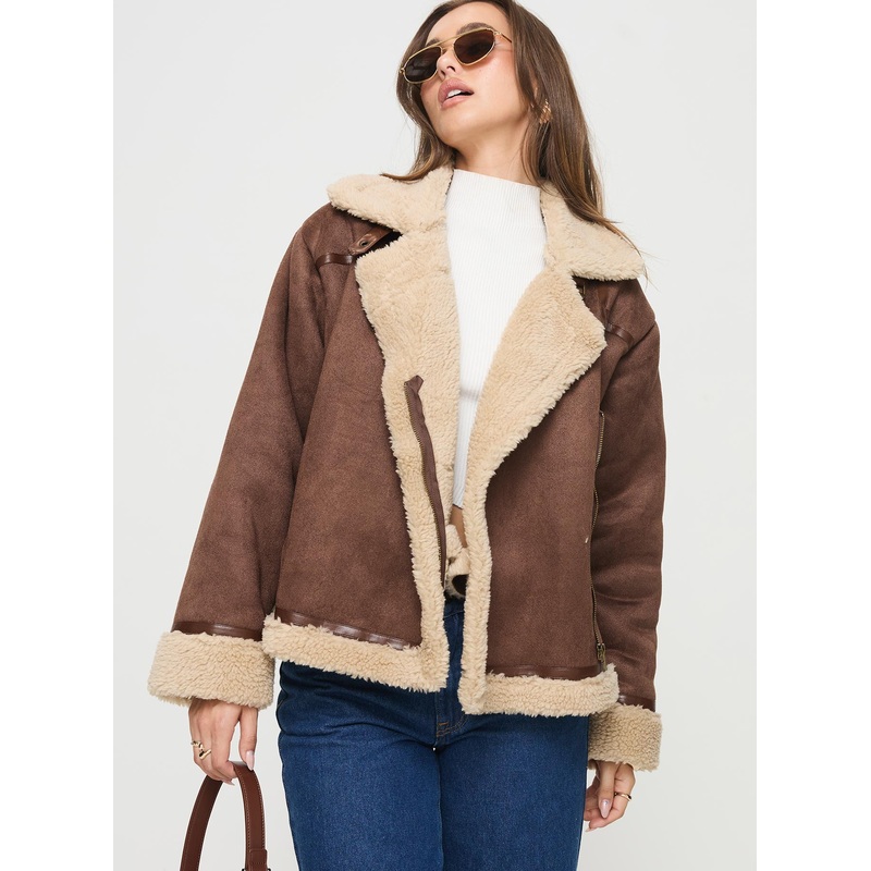 Jadala Shearling Jacket Brown