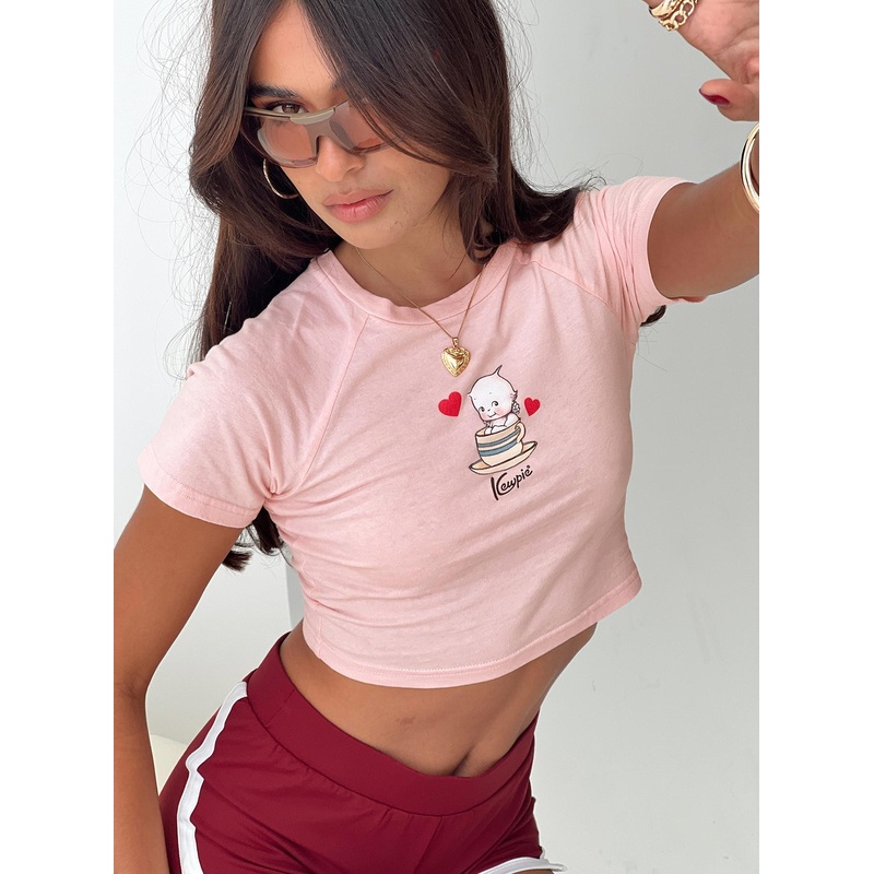 Kewpie Little Tea Cup Baby Tee Pink