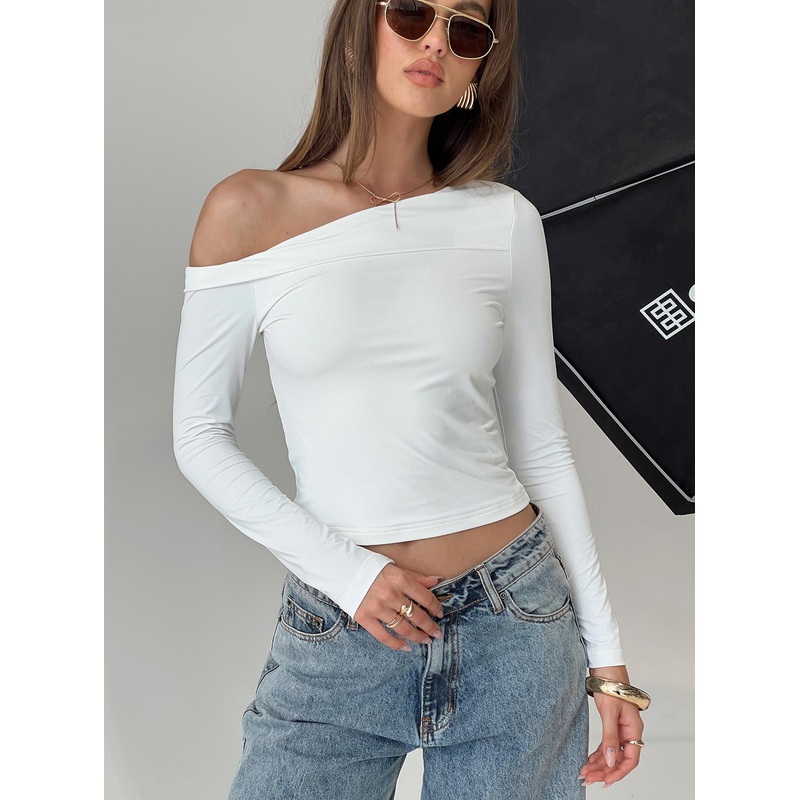Landern Long Sleeve Top White