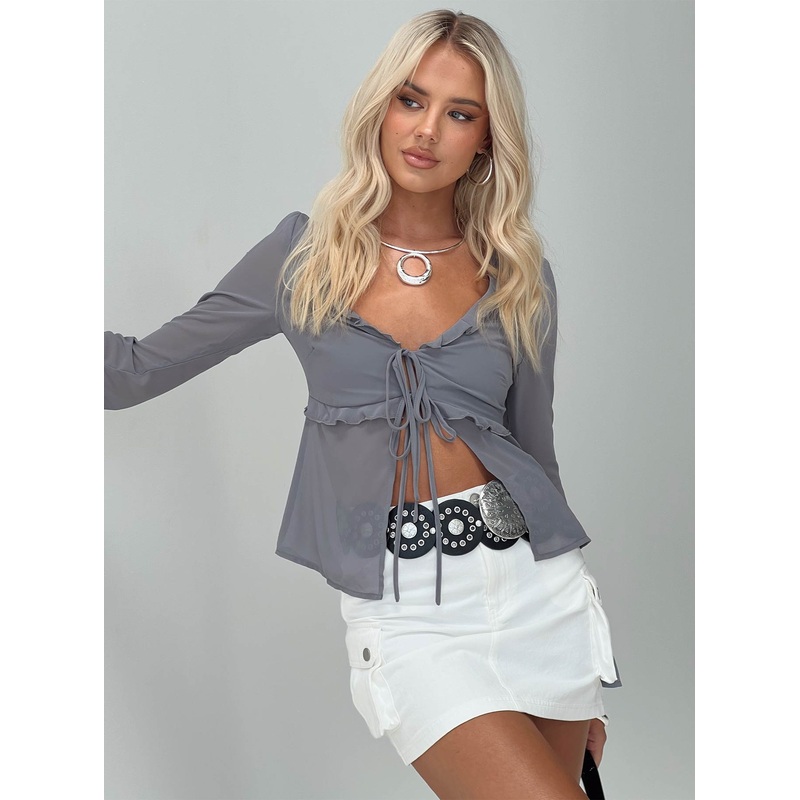 Lydie Cargo Mini Skirt White