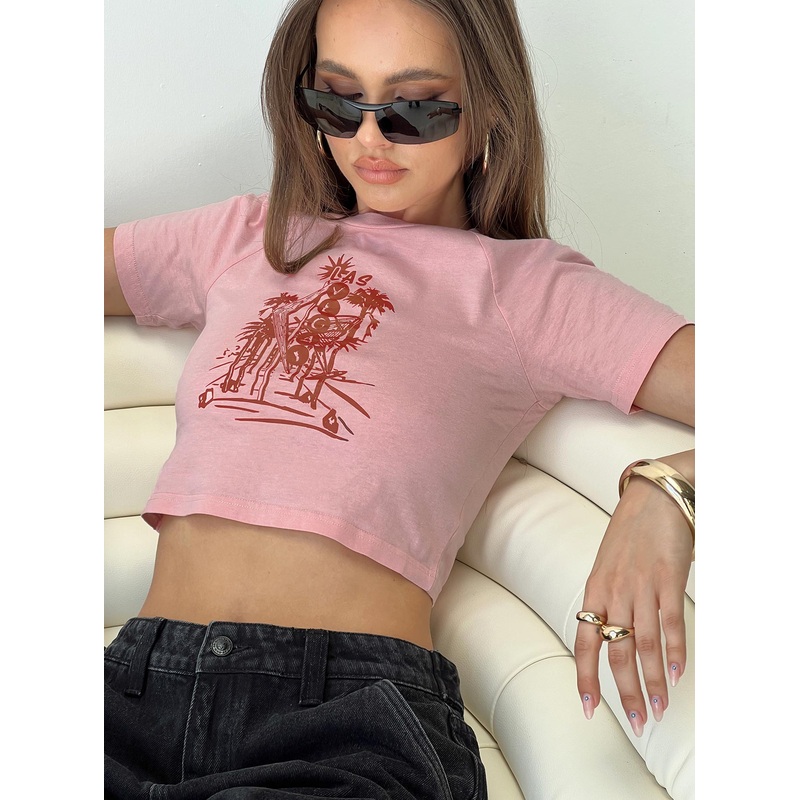 Nevada Strip Baby Tee Pink