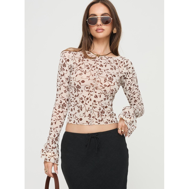 Zerlin Long Sleeve Top Cream