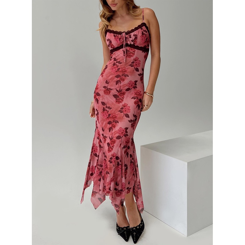 Eirini Maxi Dress Pink Floral