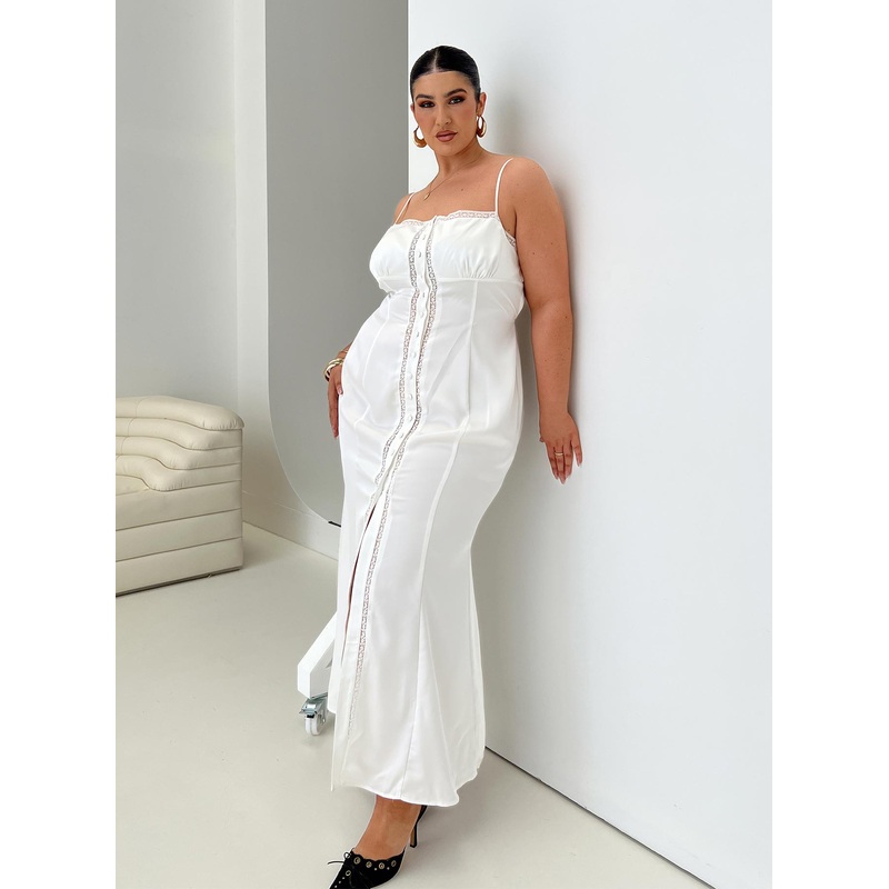 Ematie Maxi Dress White Curve