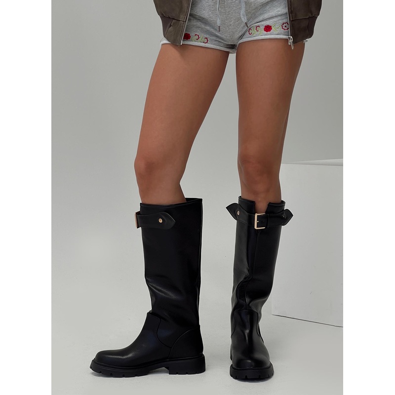 Ethyl Knee High Boots Black