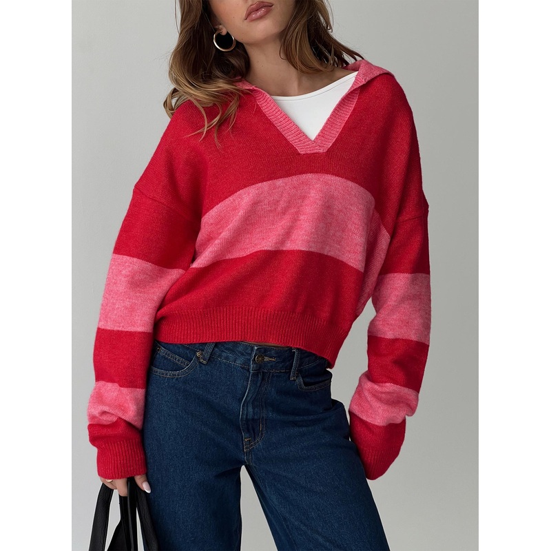 Holdon Sweater Red/ Pink Stripe