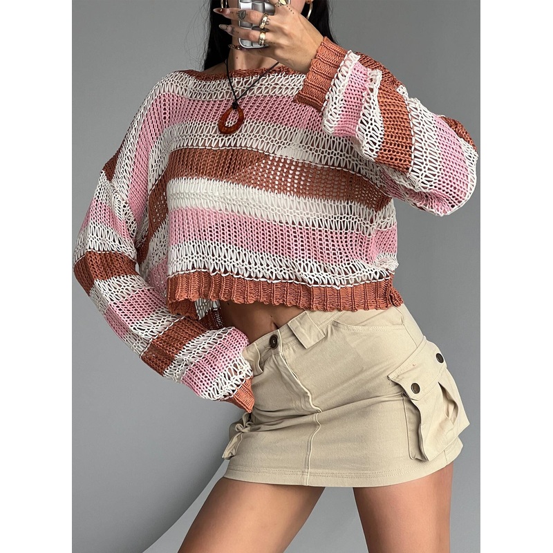 Perren Sweater Pink / Brown Stripe