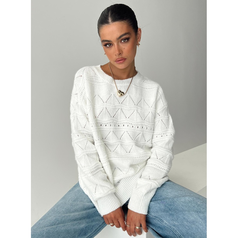 Pierce Pointelle Jumper Cream