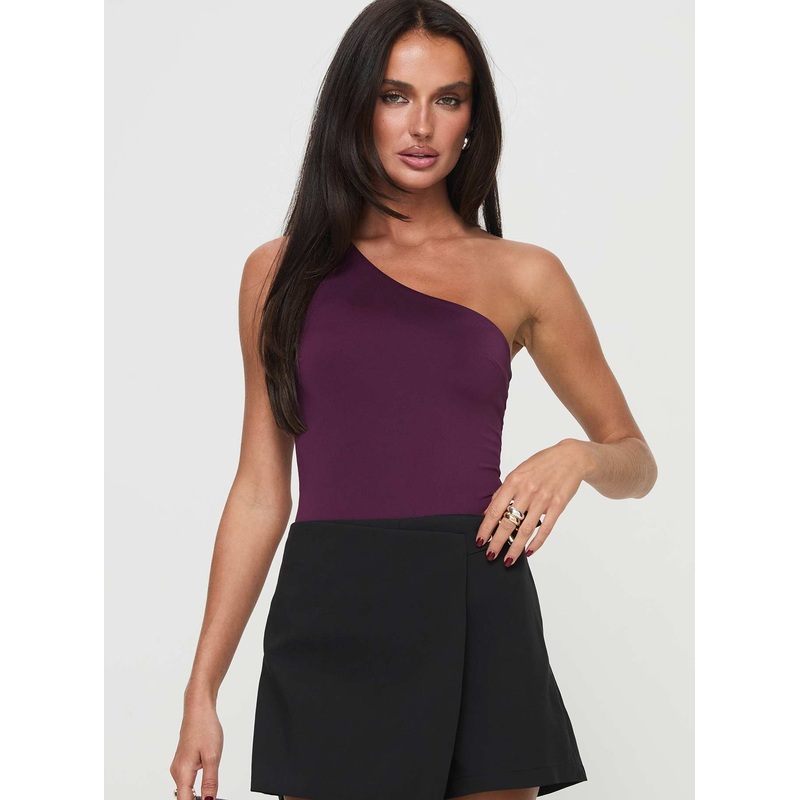 Ranski One Shoulder Bodysuit Plum