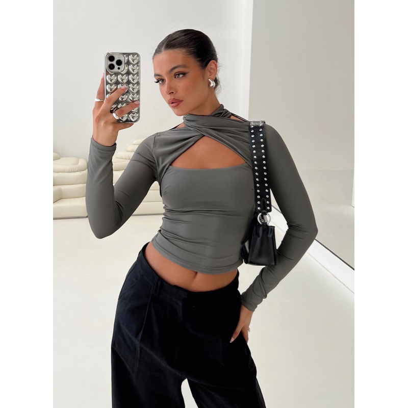 Ganz Long Sleeve Top Grey
