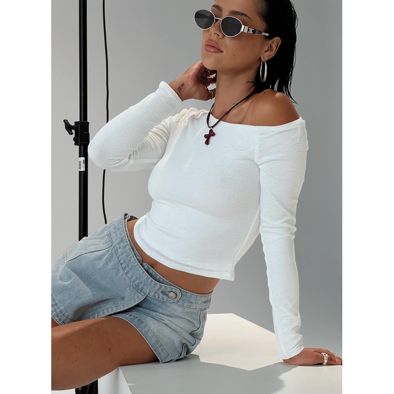 Malian Long Sleeve Top White